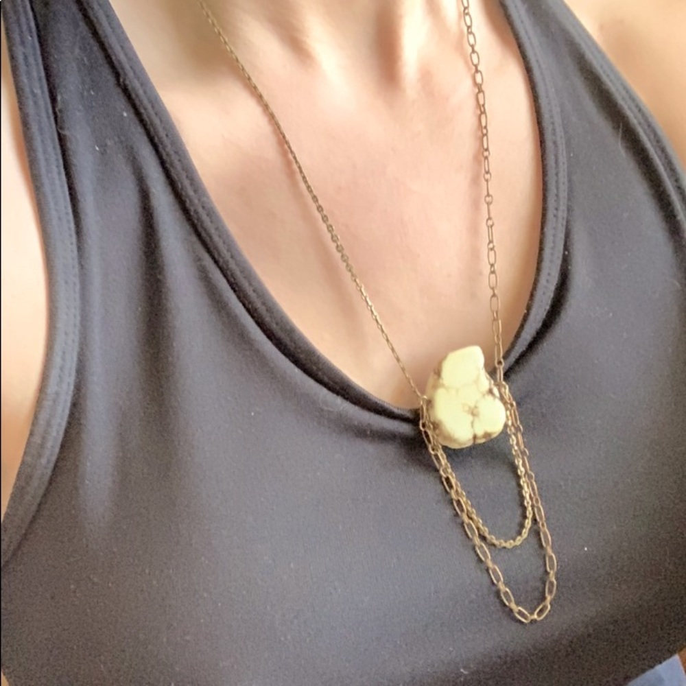 Boho Handmade Rough Stone Necklace - Picture 3 of 5